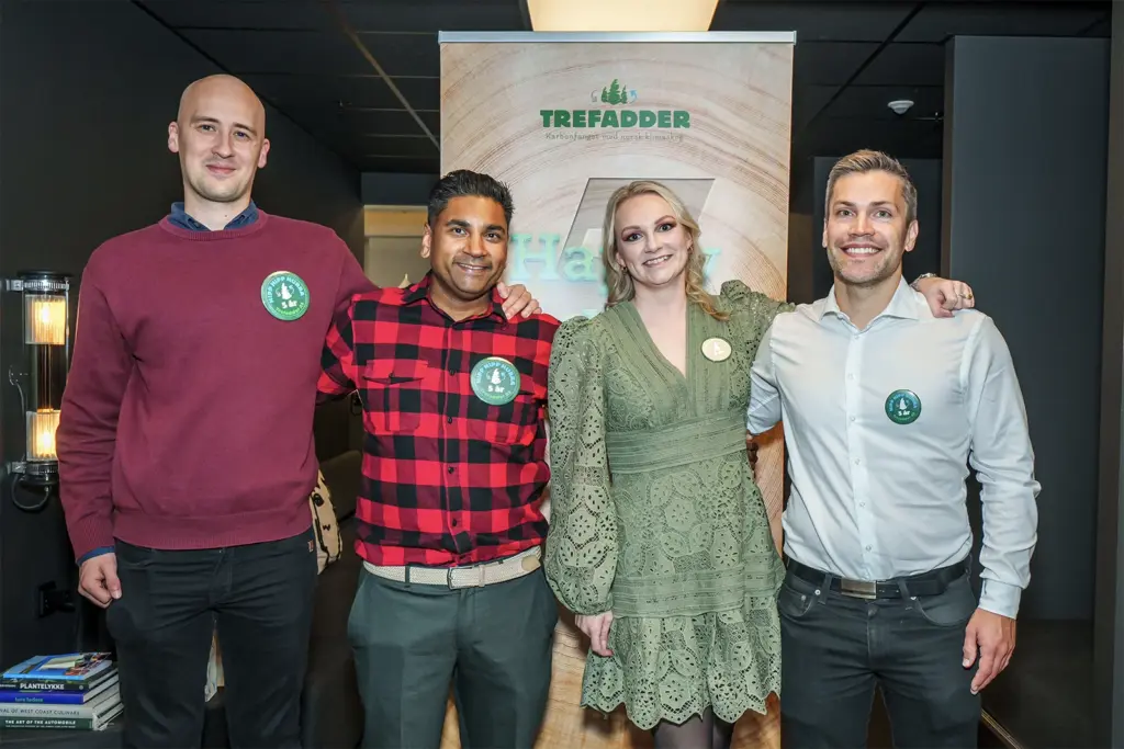 Anders, Anders, Linn og Øyvind var fornøyde med 5-års feiringen!