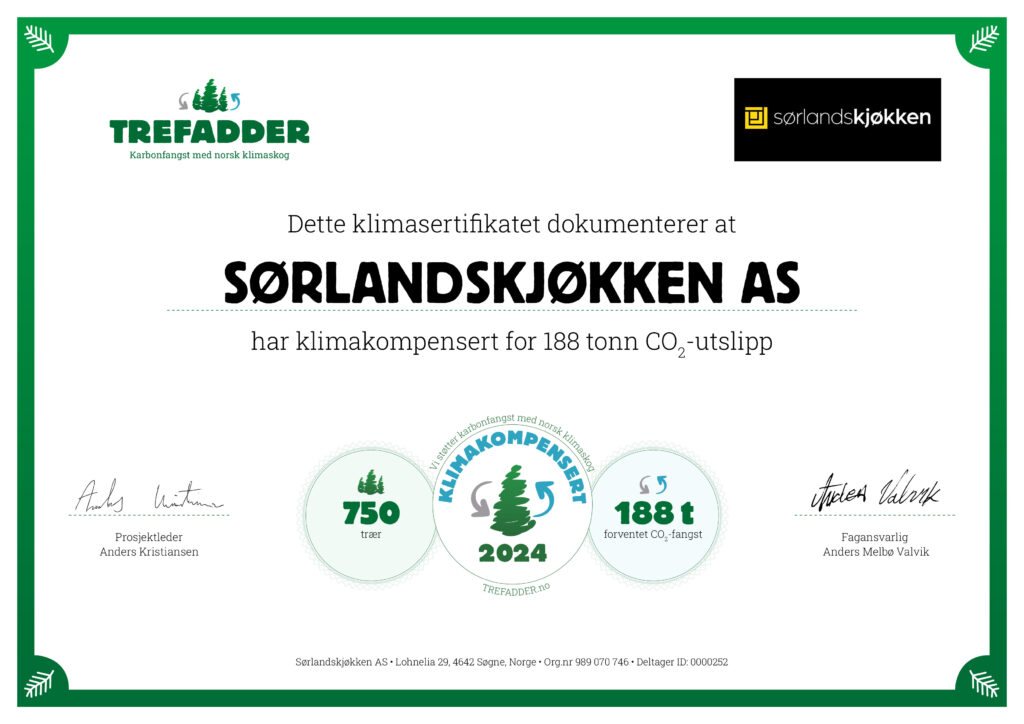 Sørlandskjøkken_252_Trefadder Sertifikat 2024
