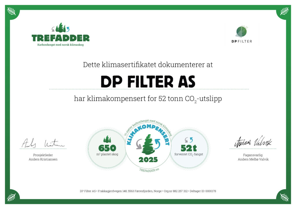 DP-Filter_178 Trefadder Sertifikat 2025