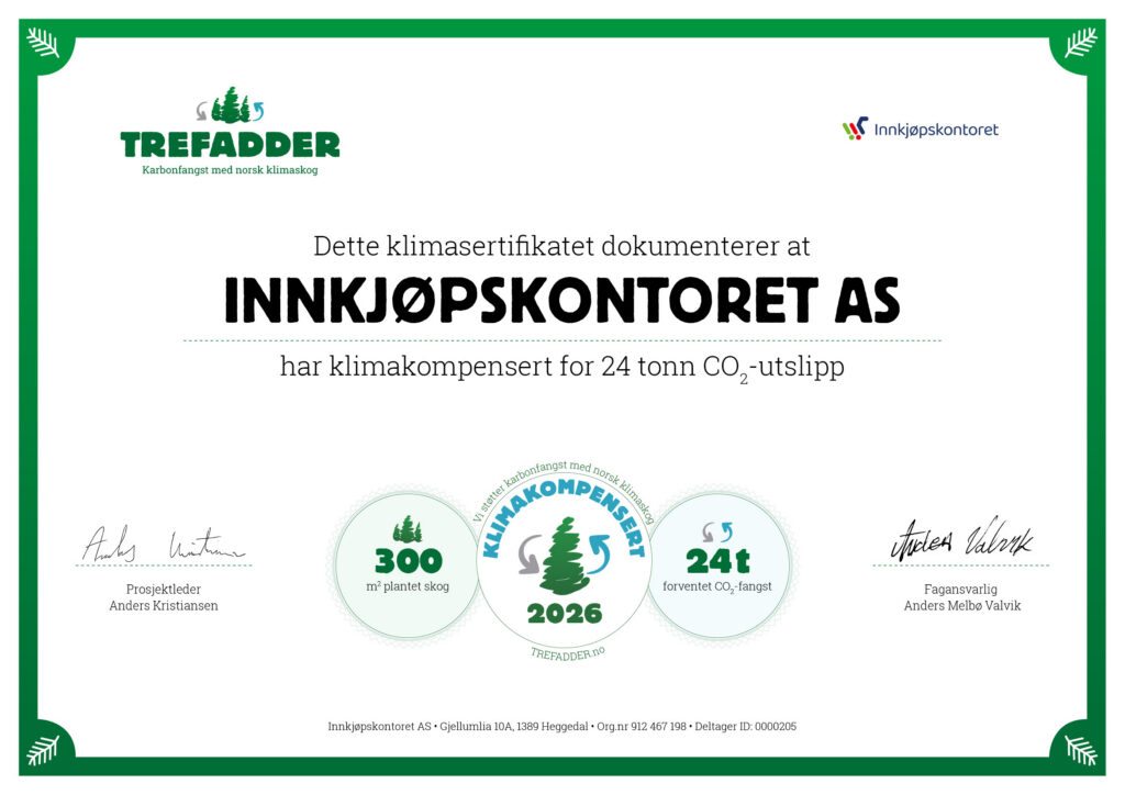 Innkjøpskontoret_205_Trefadder Sertifikat 2026